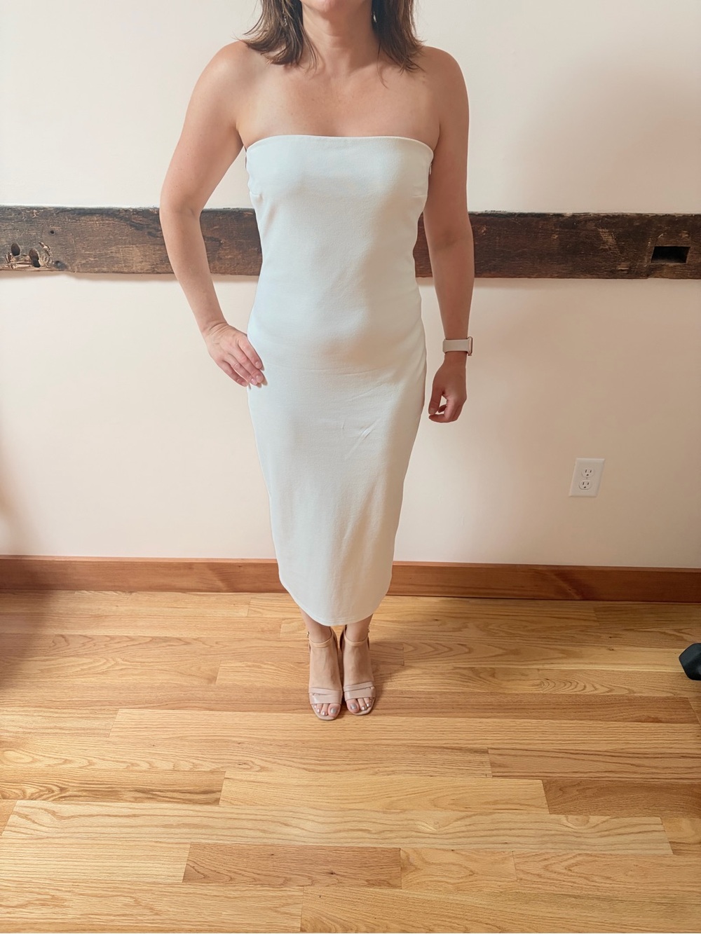 Strapless Maxi Tube Dress in White